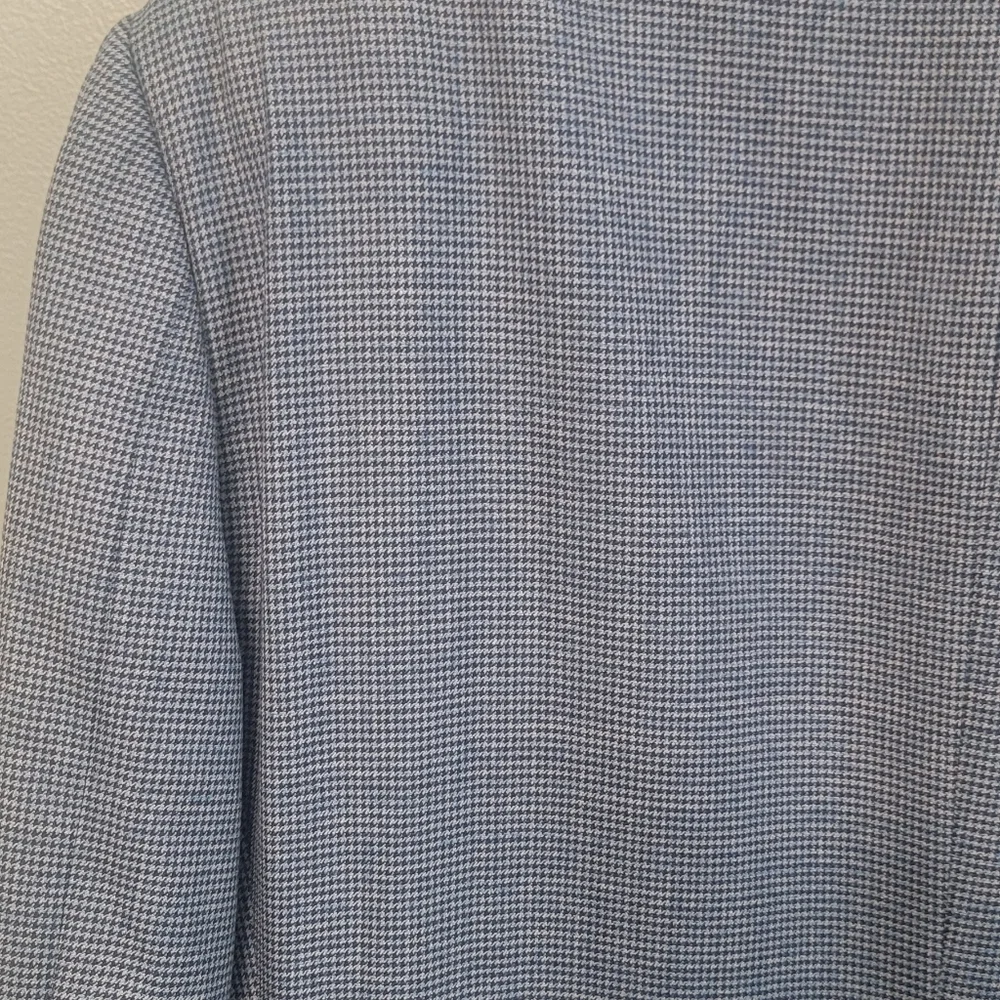 Ermenegildo Zegna‎ Trofeo Blue Wool Houndstooth Sport Blazer Size 56R